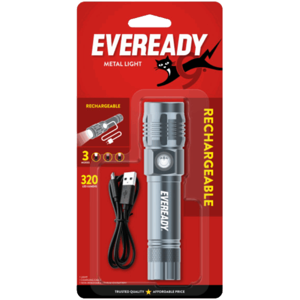 apac rechargeable flashlight EVEREADY® Metal Light Rechargeable 320