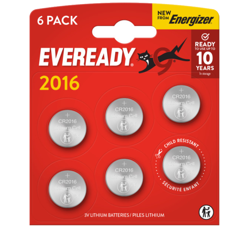 Eveready® Lithium CR2016 6 pack