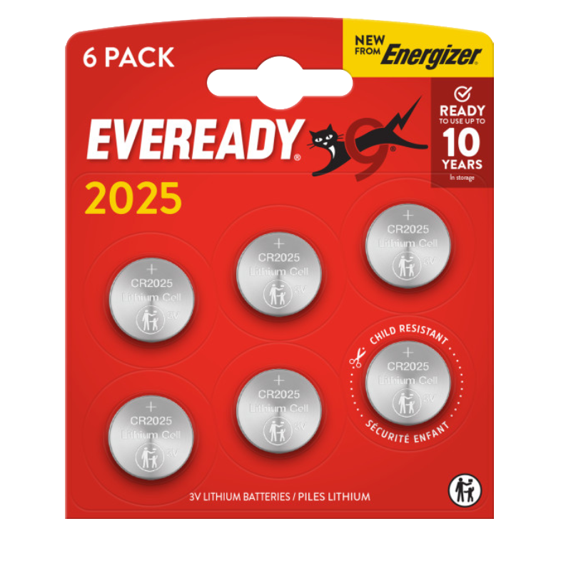 Eveready® Lithium CR2025 6 pack
