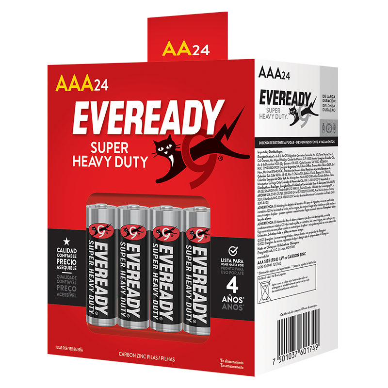 EVEREADY® SUPER HEAVY DUTY™ AAA, PAQUETE DE 24